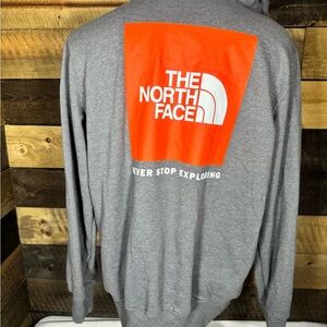 The North Face Men's Gray and Orange Sweater